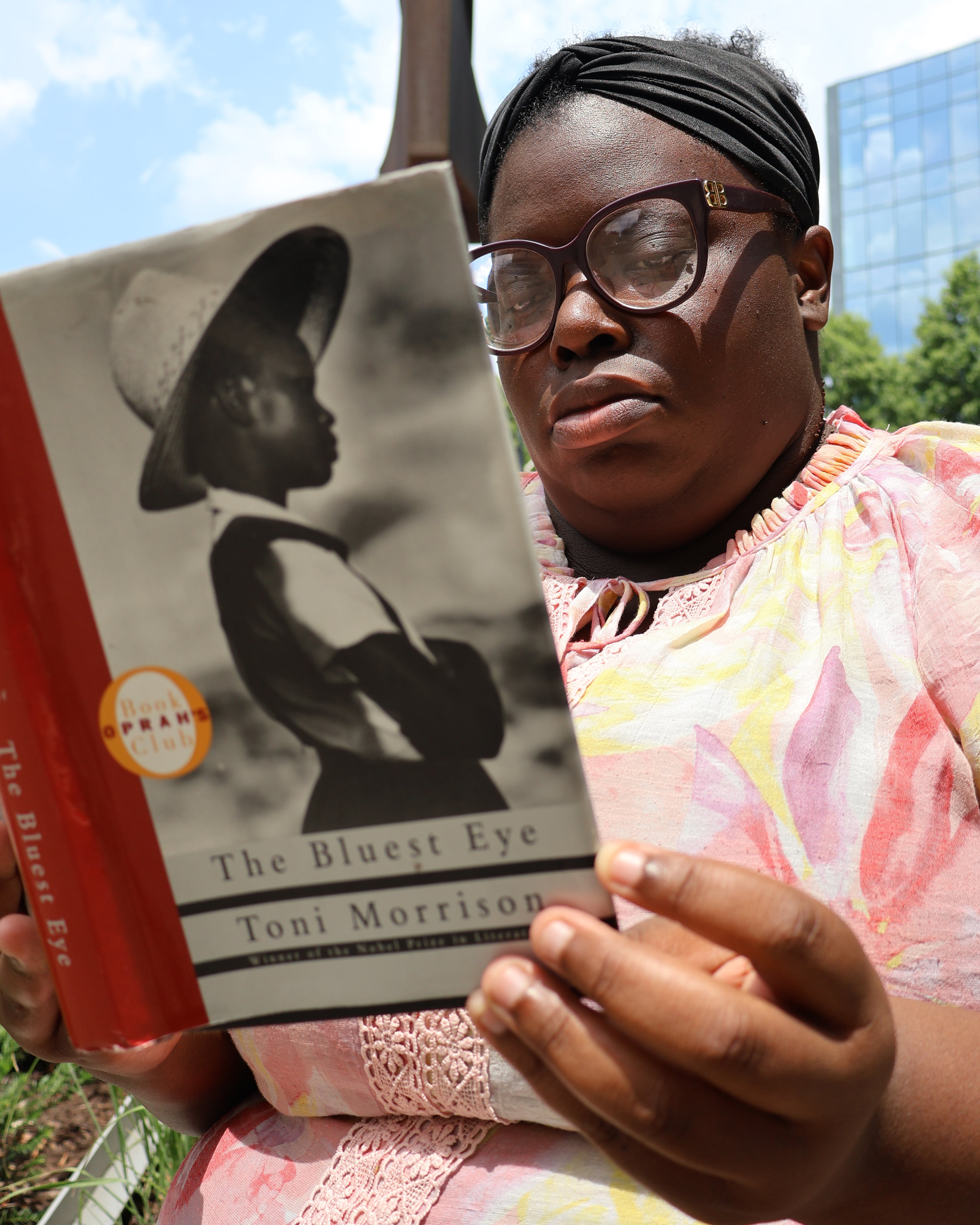 Tierra Stone, an Ida B. Wells Society Fellow from Morgan State University, recommends “The Bluest Eye” by Toni Morrison. (Kevin Pernell/AJC)