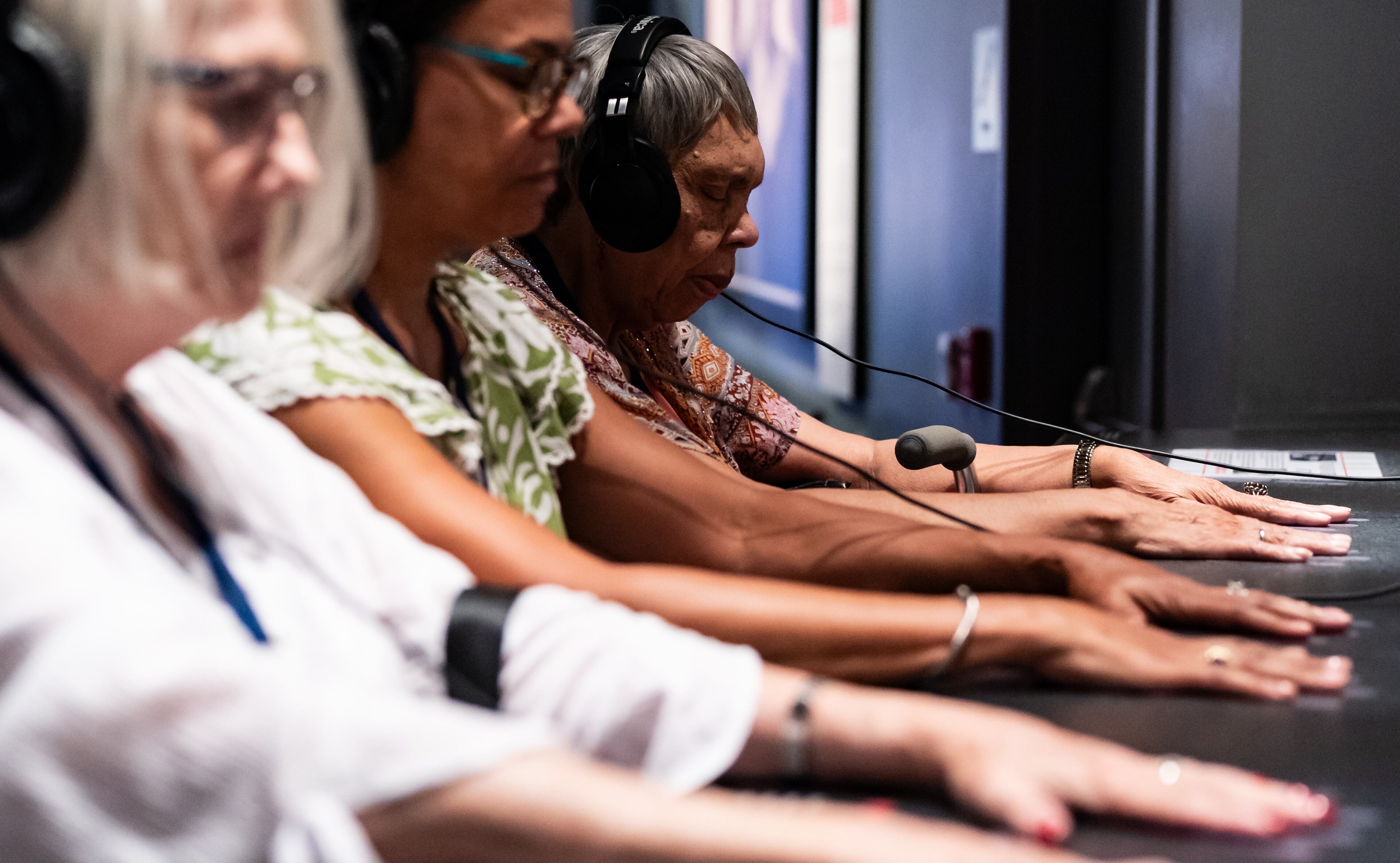 Patrons at the National Center for Civil and Human Rights participate in an exhibit simulating a Civil Rights era lunch counter sit-in in 2024. The exhibit is doubling in size as part of the center's expansion. (Seeger Gray/AJC 2024)
