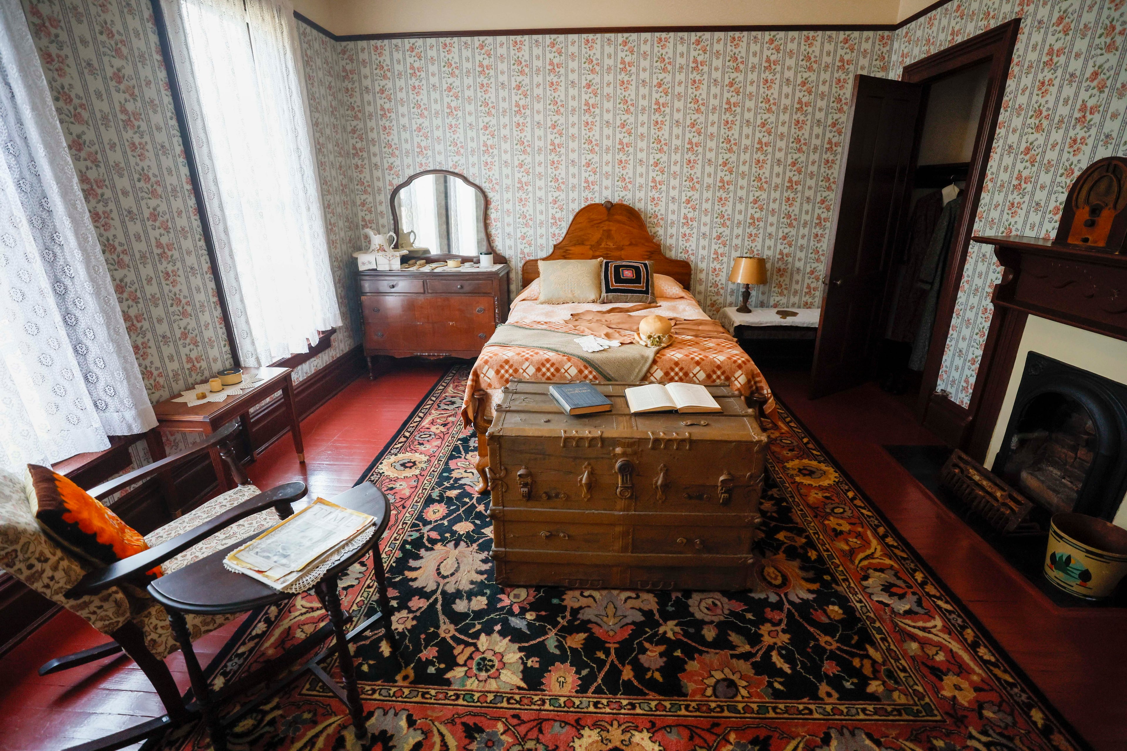 The guest room of the renovated Martin Luther King Jr. childhood home on Thursday, July 2, 2026. (Miguel Martinez/AJC)