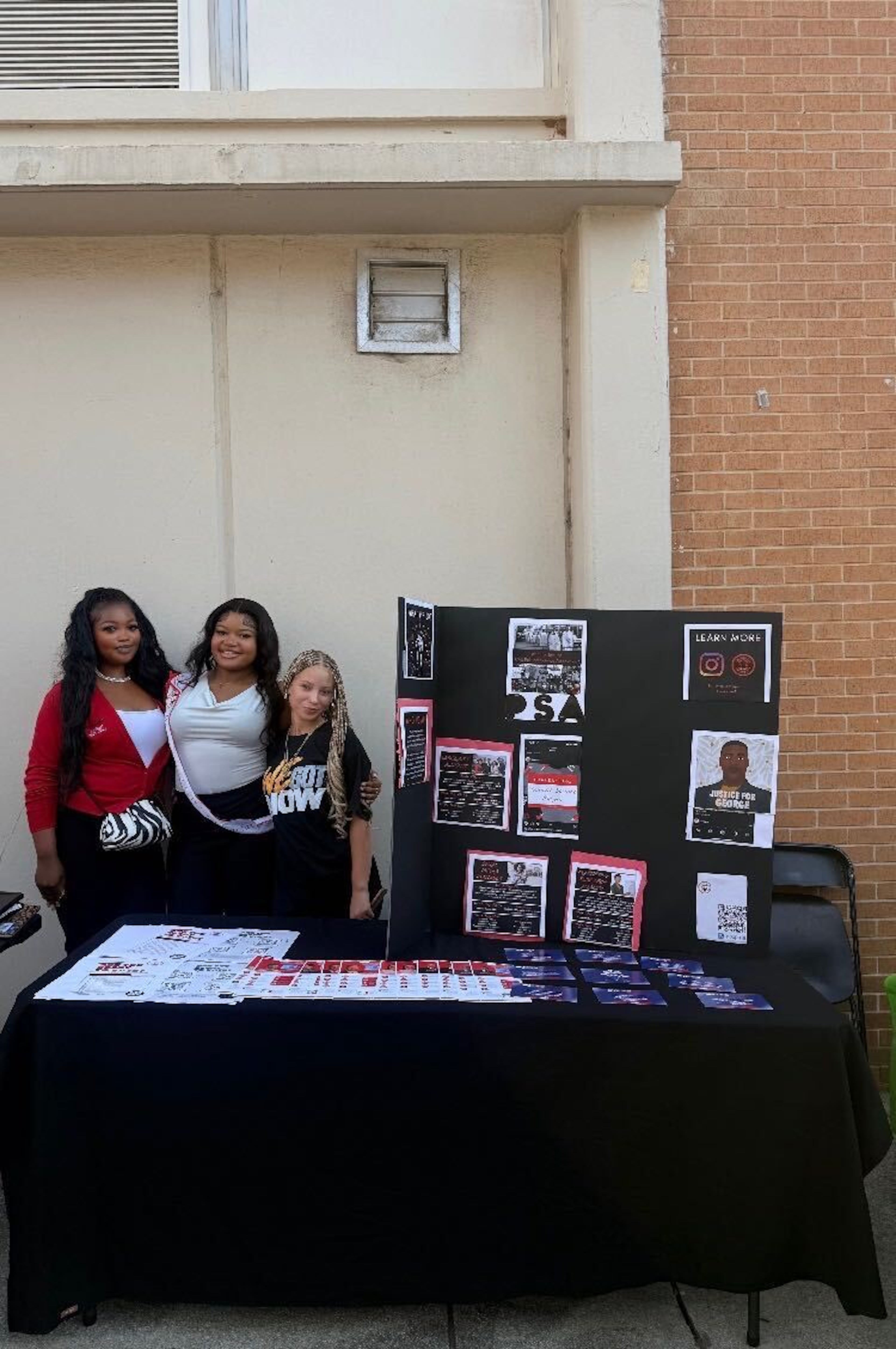 Clark Atlanta University student Symphanie Williams (center, in white) participates in the Political Science Association voting event to educate students on the upcoming election on Morehouse College's campus in September 2026. (Courtesy of Symphanie Williams)