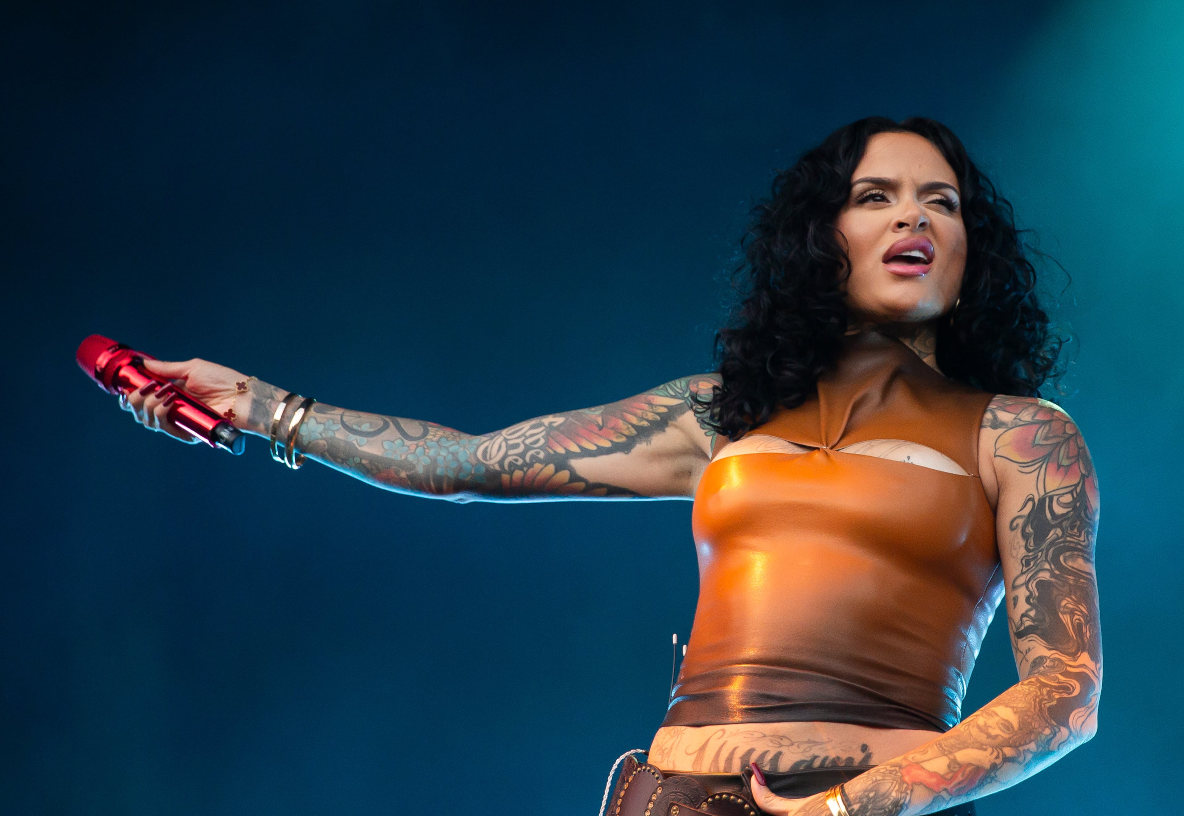 Kehlani dazzles the crowd with hit after hit as the first set at One Musicfest on Saturday, Oct. 25, 2025, at Piedmont Park in Atlanta. (Ryan Fleisher for the AJC)