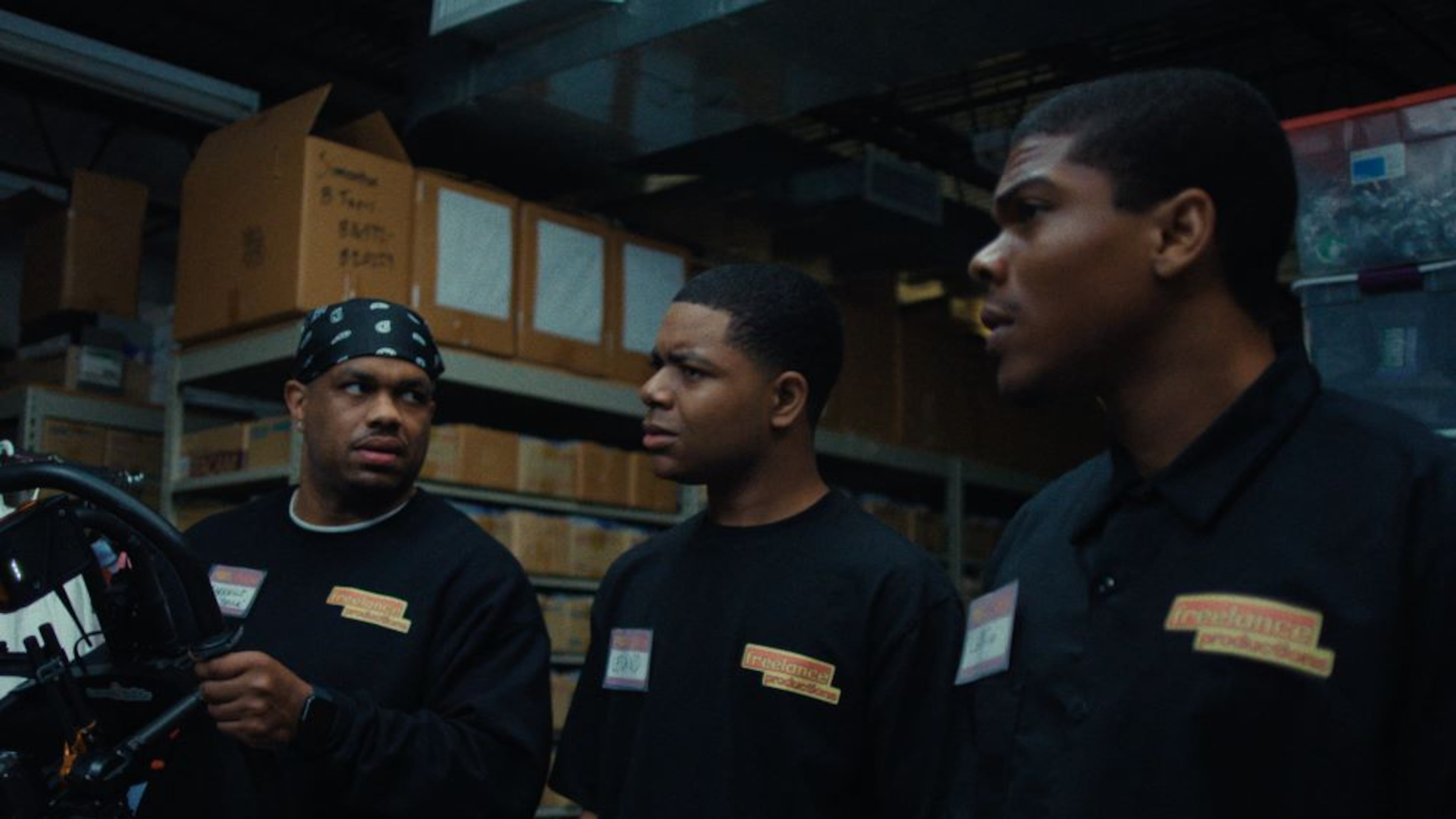 Actors Lou Young III (left), Elijah Cooper (center) and Spence Moore II are among the stars of "FreeLance," a comedy pilot about a young independent filmmaker who lives in the same home with four creative, ambitious friends. "FreeLance" will make its world premiere at the Sundance Film Festival on Tuesday, Jan. 27, 2026. (Courtesy of DreadHead Films)