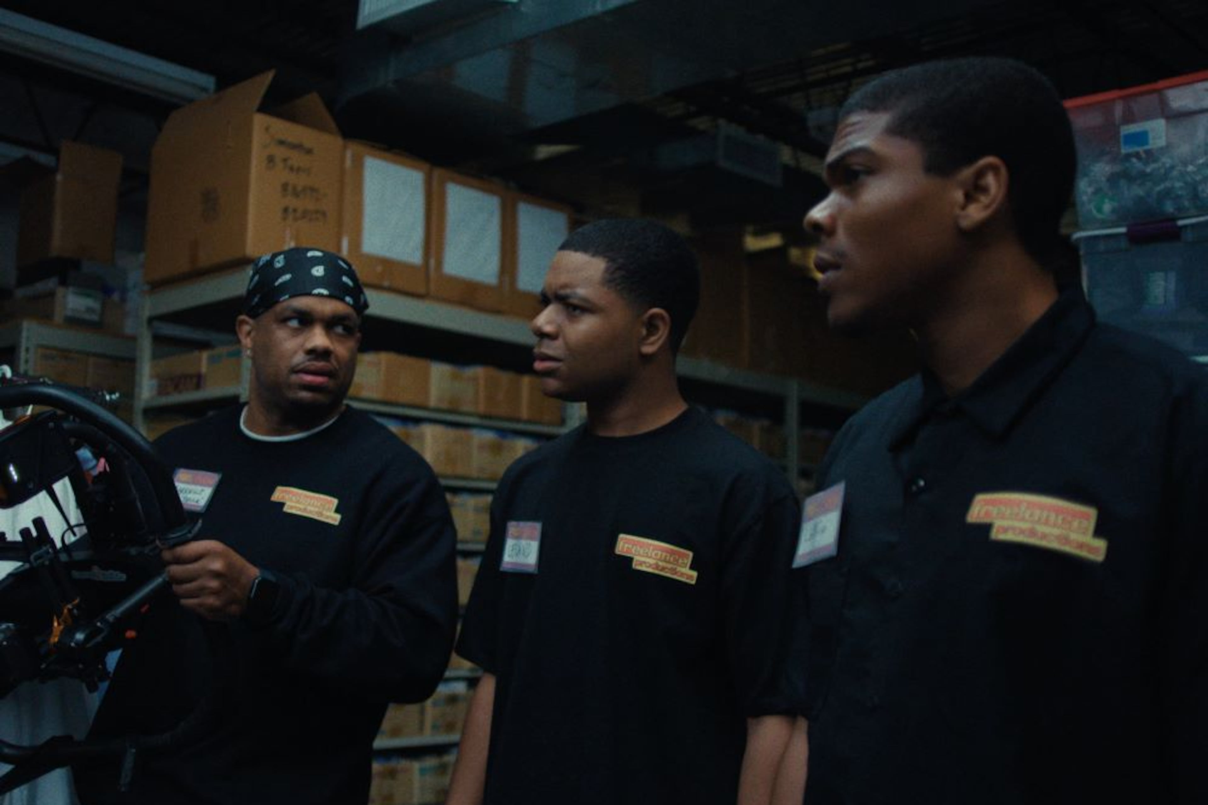 Actors Lou Young III (left), Elijah Cooper (center) and Spence Moore II are among the stars of "FreeLance," a comedy pilot about a young independent filmmaker who lives in the same home with four creative, ambitious friends. "FreeLance" will make its world premiere at the Sundance Film Festival on Tuesday, Jan. 27, 2026. (Courtesy of DreadHead Films)