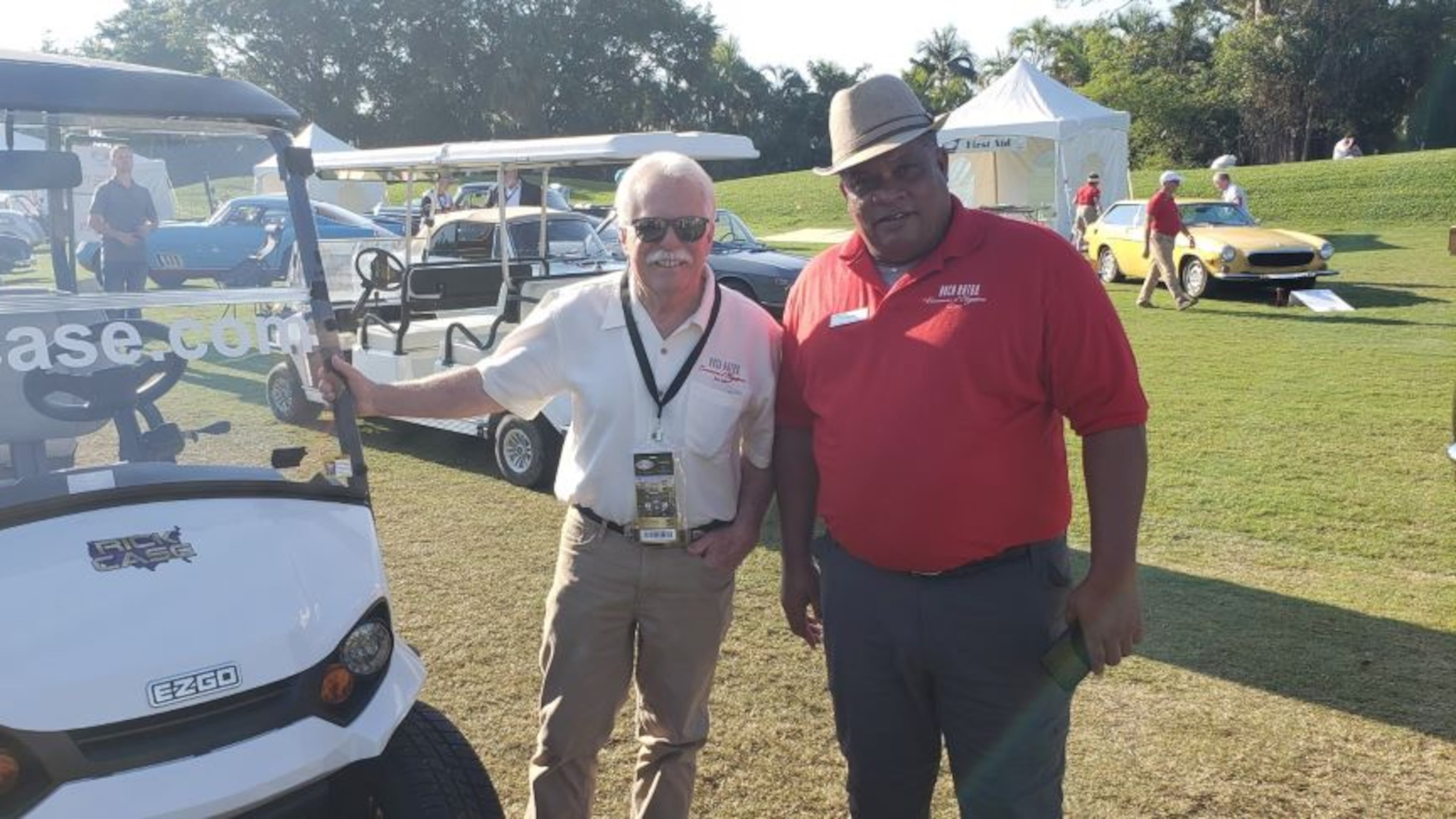 Aaron Spaulding (right) is the co-chairman and lead judge of the inaugural Atlanta Motoring Festival and Concours d'Elegance, a three-day showcase of vintage cars, motorcycles and bikes at Lanier Island Resorts May 1-3, 2026. Spaulding is pictured with MotorTrend TV and car collector Wayne Carini. (Atlanta Motoring Festival)