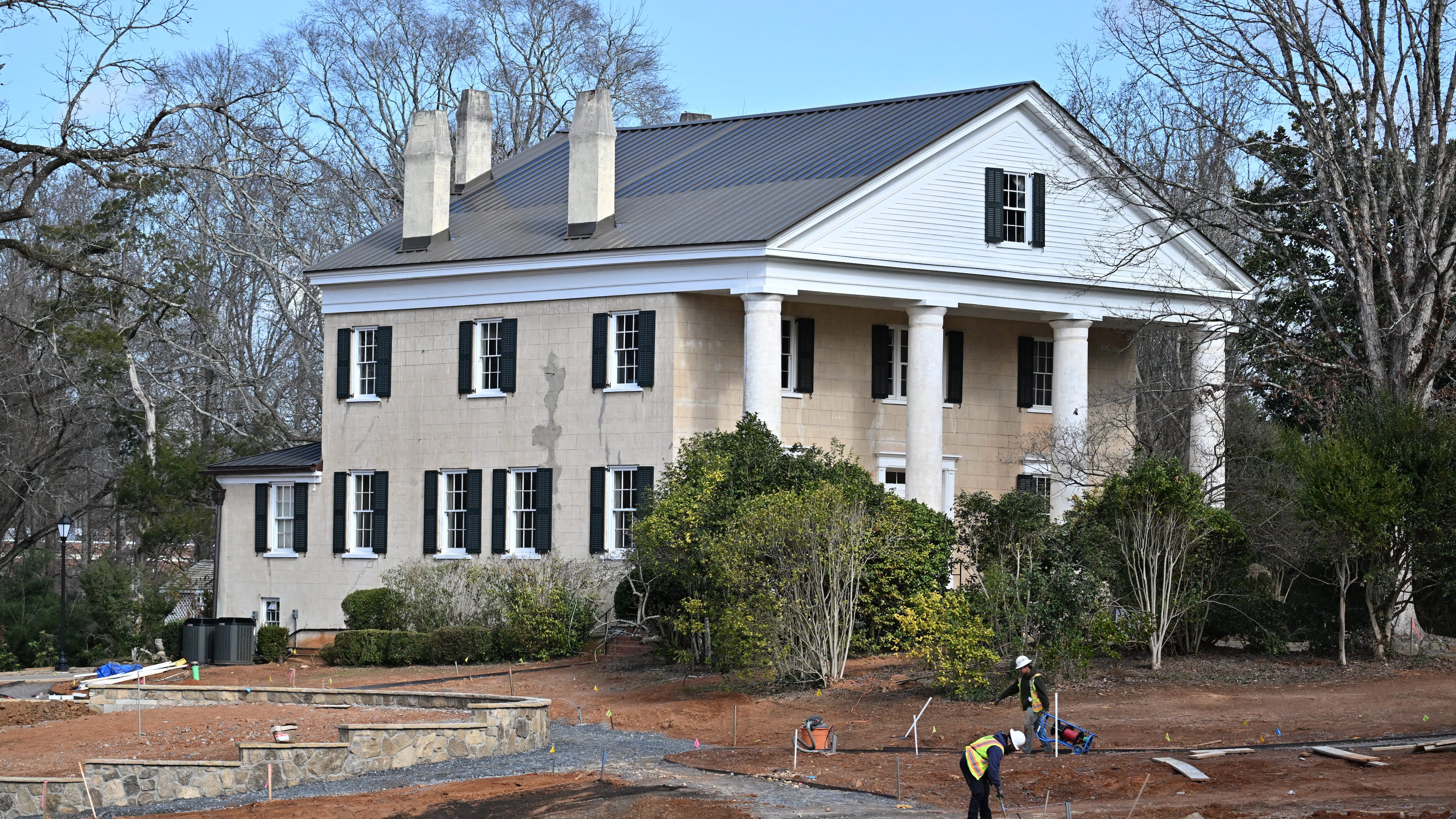 Photo shows undergoing major renovation site of Mimosa Hall and Gardens, Wednesday, Jan. 14, 2026, in Roswell. The story is about the "erasure" of Black American history for the sake of a refined antebellum wedding venue. (Hyosub Shin/AJC)