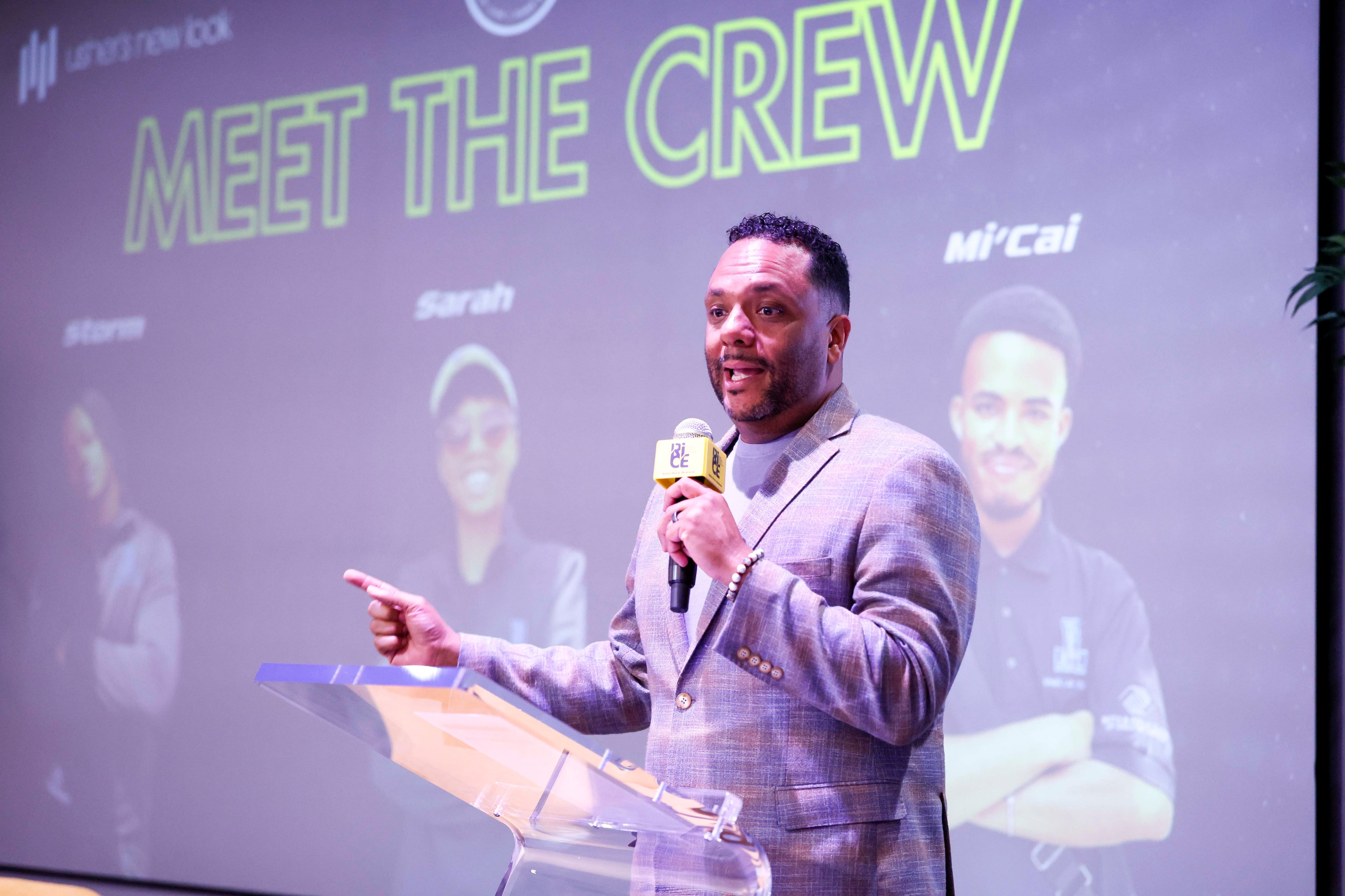 Shawn Wilson, Usher’s New Look co-founder (seen here at the Russell Innovation Center for Entrepreneurs) says the tour didn’t give the interns any special treatment. Sometimes they worked 20-hour days. Miguel Martinez/AJC)