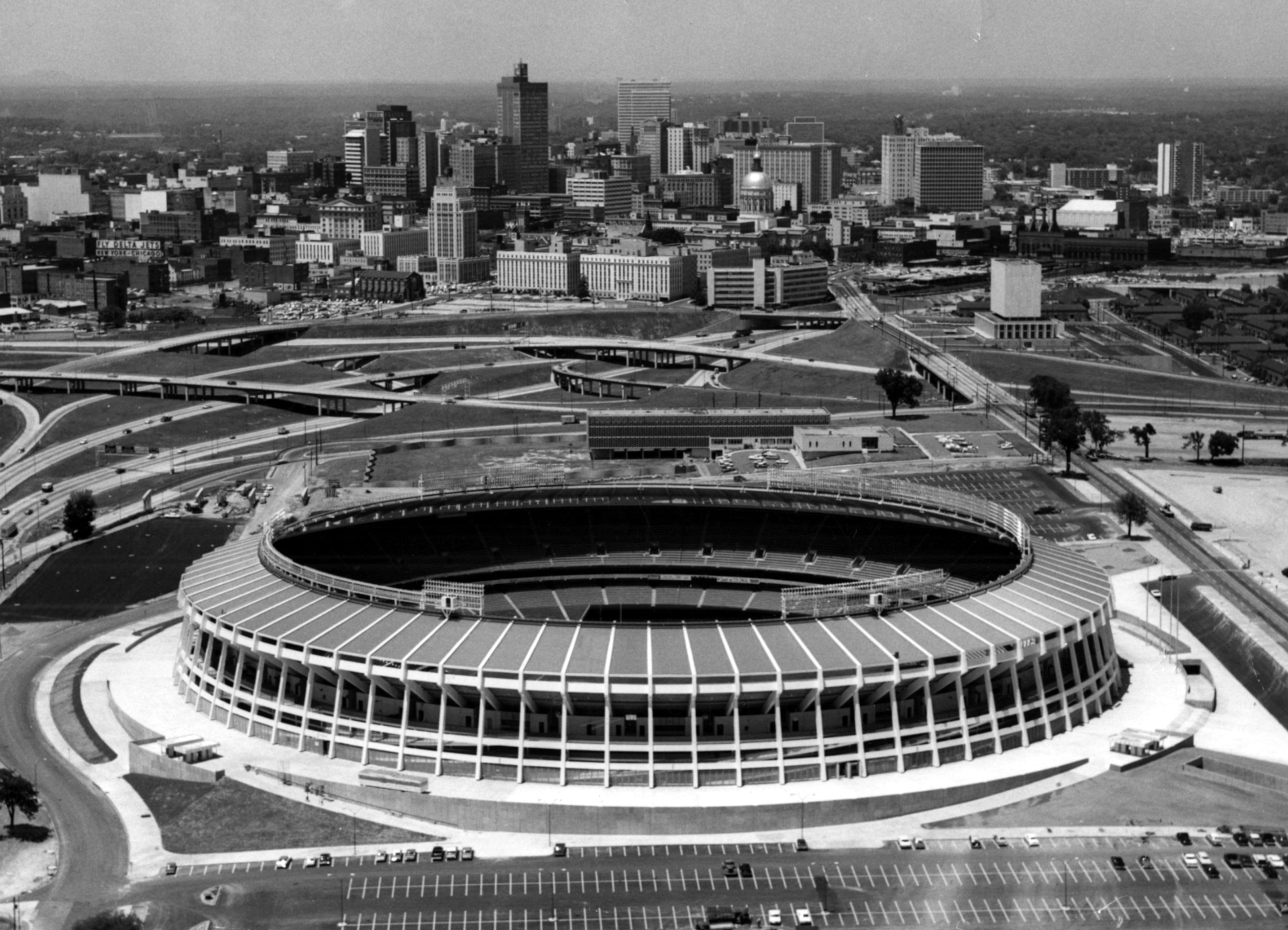 Opened 1965, demolished 1997 -- Completed in 1965, Atlanta's first major sports arena hosted a number of notable events over its 31-year lifespan. The Beatles played the place, as did the Atlanta Crackers, who closed out their final season in the new ballpark. Home to three of Atlanta's professional sports teams (the Braves, who relocated from Milwaukee; the Falcons and the soccer Chiefs), Atlanta Stadium saw Braves slugger Hank Aaron become MLB's all-time career home run leader when he hit his 715th homer on April 8, 1974. The World Series came to the stadium in 1991, 1992, 1995 and 1996, with the Braves winning the 1995 World Series to notch their first championship in Atlanta in front of the hometown fans. After hosting baseball during the 1996 Summer Olympic Games, the stadium -- called Atlanta-Fulton County Stadium since 1976 -- was demolished in 1997 to make way for the new home of the Braves, Turner Field, located just across the street. The old stadium site is now a parking lot for Turner Field, with the old outfield wall and spot where Aaron's historic homer landed marked for fans to visit. (AJC file photo)