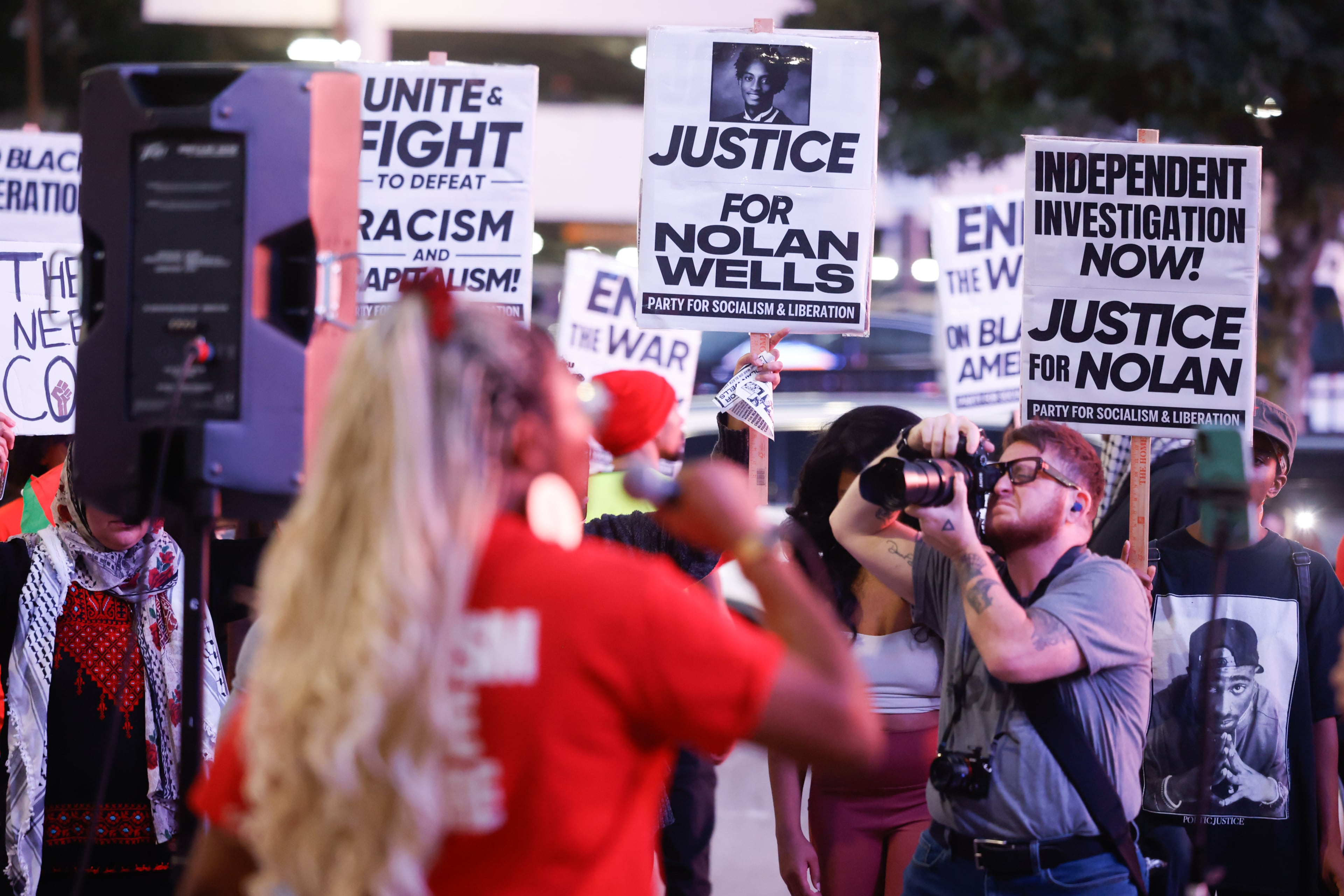 The protestors are suspicious about the circumstances of the death of the Black teen whose body was found on Horn Island in Mississippi in July. A grand jury declined to bring charges. (Arvin Temkar/AJC)