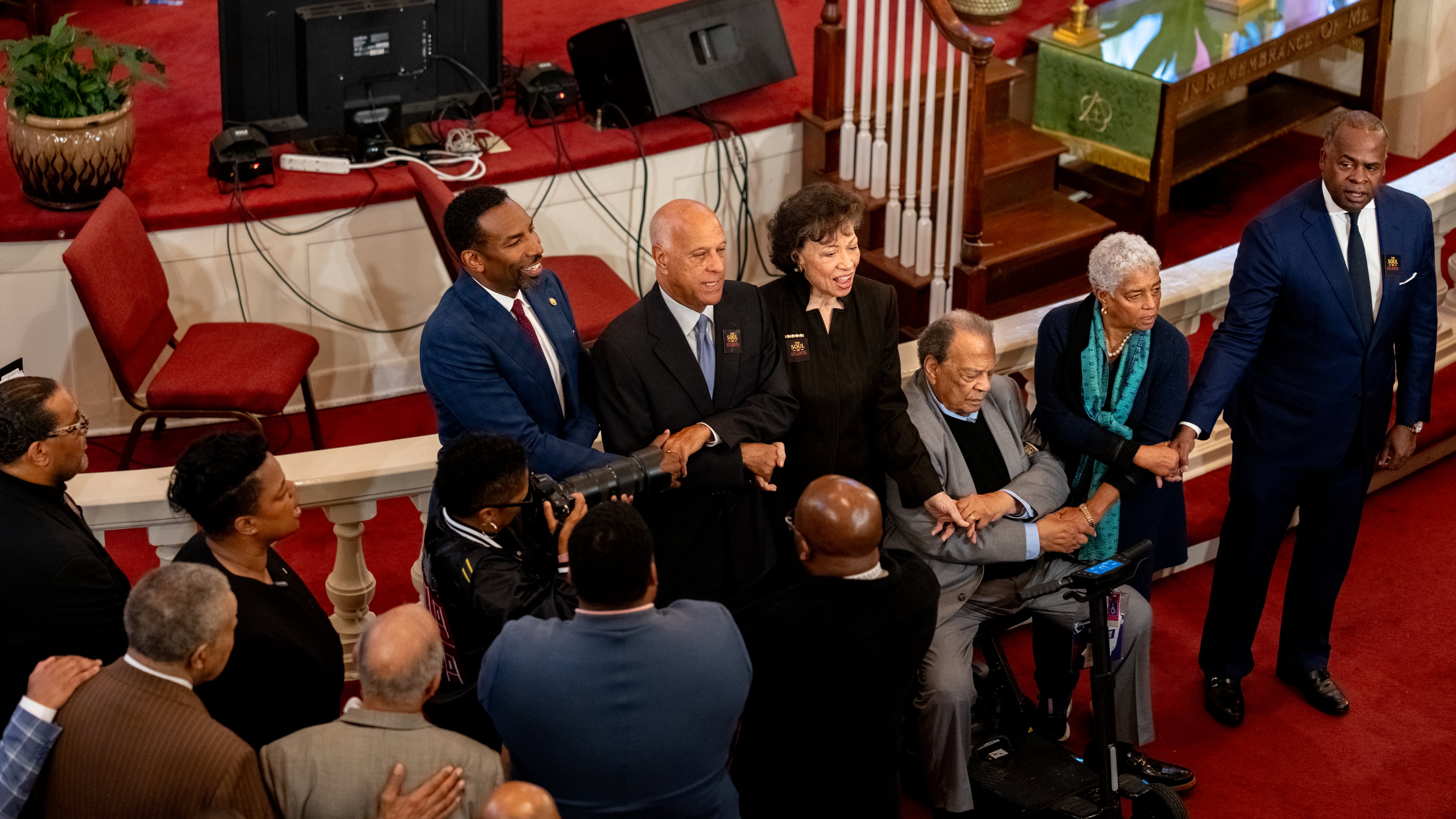 Current and former Atlanta Mayors gather at Big Bethel AME Church to push to protect DEI initiatives in the City of Atlanta, Georgia.