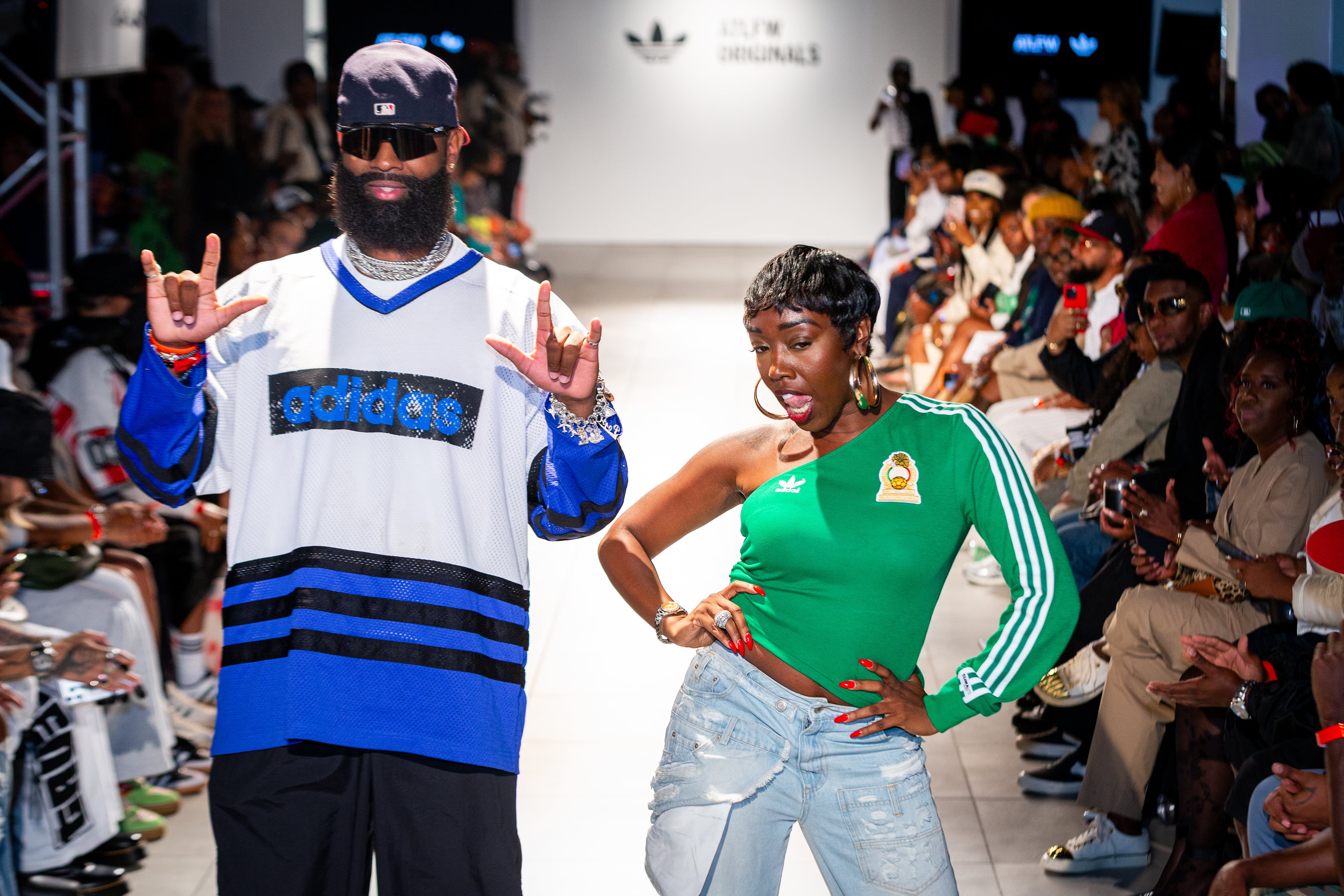 Bryan Joel and Liv Anthony at Adidas Originals "From Campus to the Runway" fashion show, Saturday, October 4, 2025. (Courtesy of SRJ Photography)