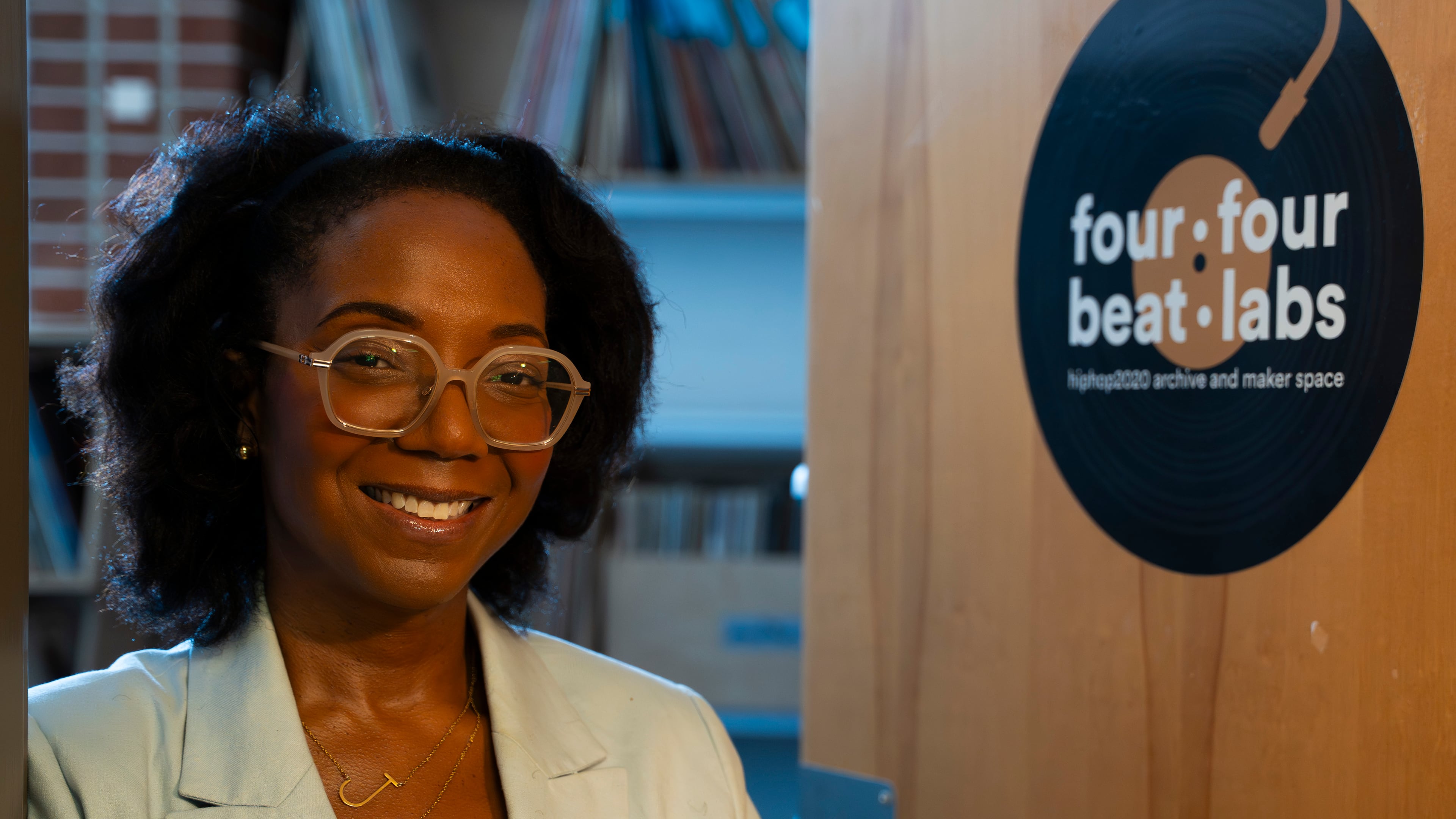Dr. Joycelyn Wilson, an associate professor at Georgia Tech, poses for a portrait in her closet of records on campus in Atlanta, Monday, Aug. 25, 2025. (Olivia Bowdoin for the AJC)