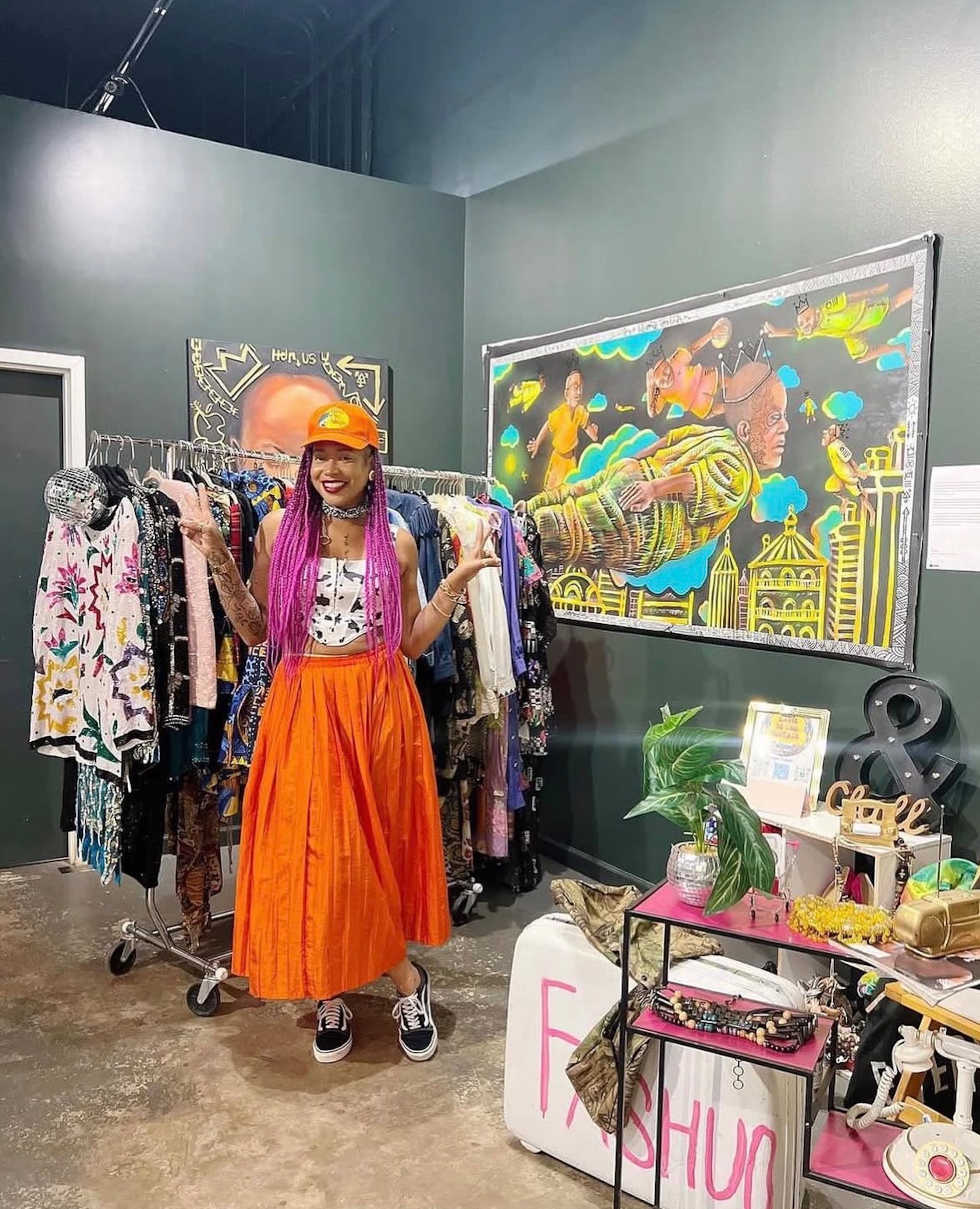 Tabitha Lee’s shop, Vintageland ATL, specializes in clothing from the ’70s, ’80s and ’90s. She believes garments from those decades were made with greater attention to detail than many clothes sold today. (Courtesy of Tabitha Lee)