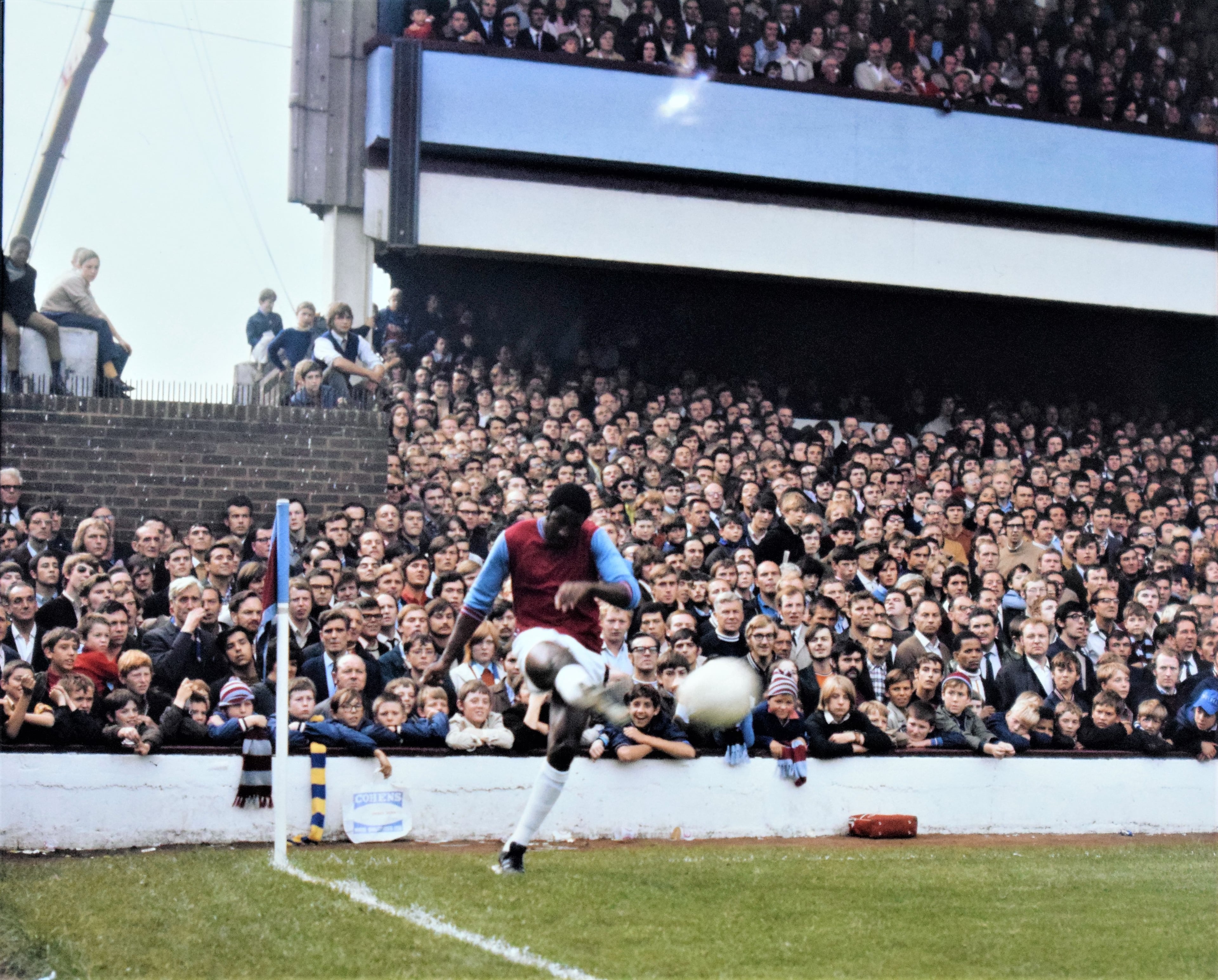 Clyde Best takes a corner at Upton Park during his playing days with West Ham United. (Tim Crane/Courtesy)