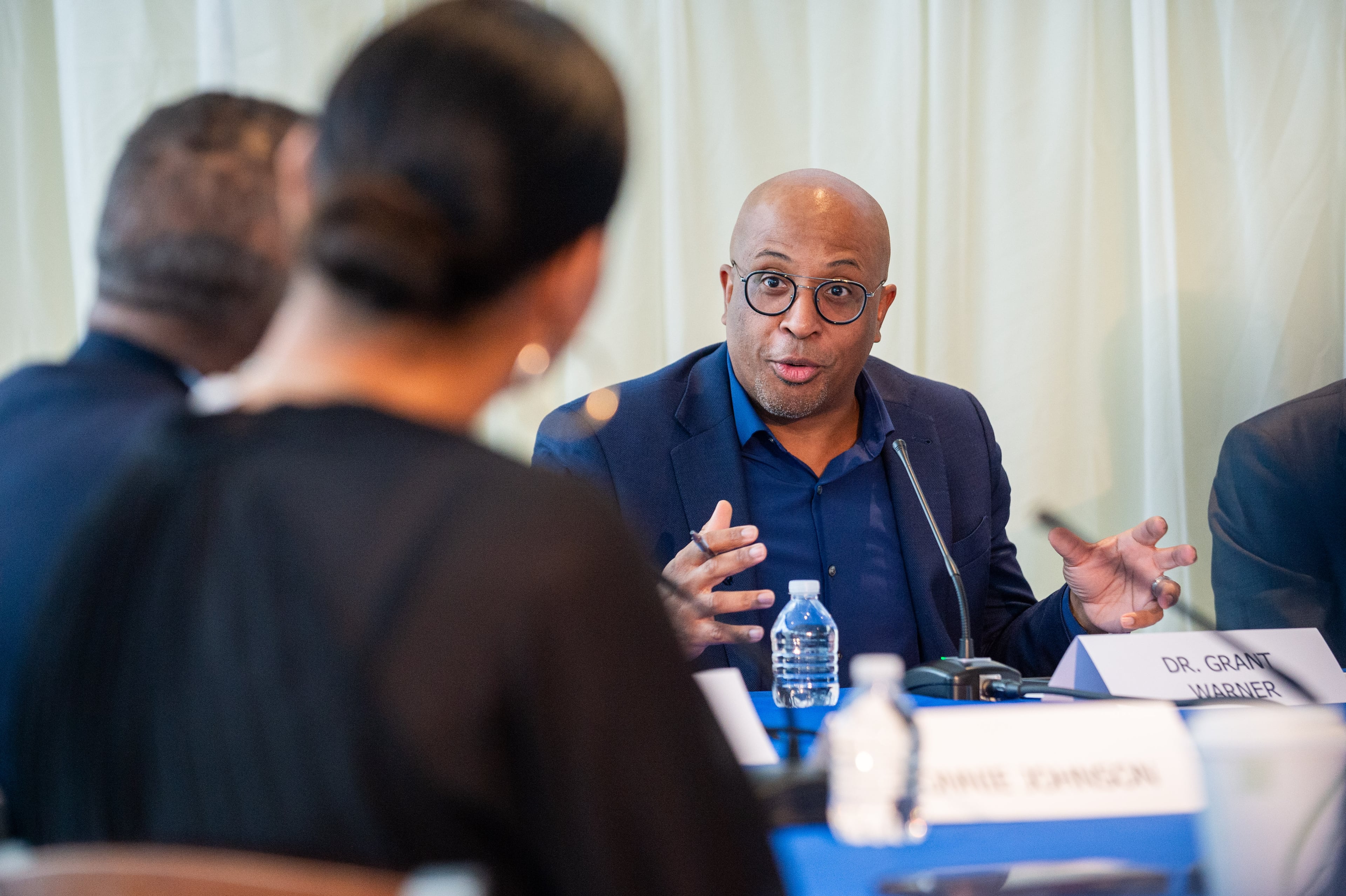 The Center for Black Entrepreneurship — whose executive director, Grant Warner, is pictured speaking at Spelman College in 2023 — is one of several organizations at Atlanta's higher education institutions that provide resources to minority entrepreneurs. (Bita Honarvar for the AJC 2023)
