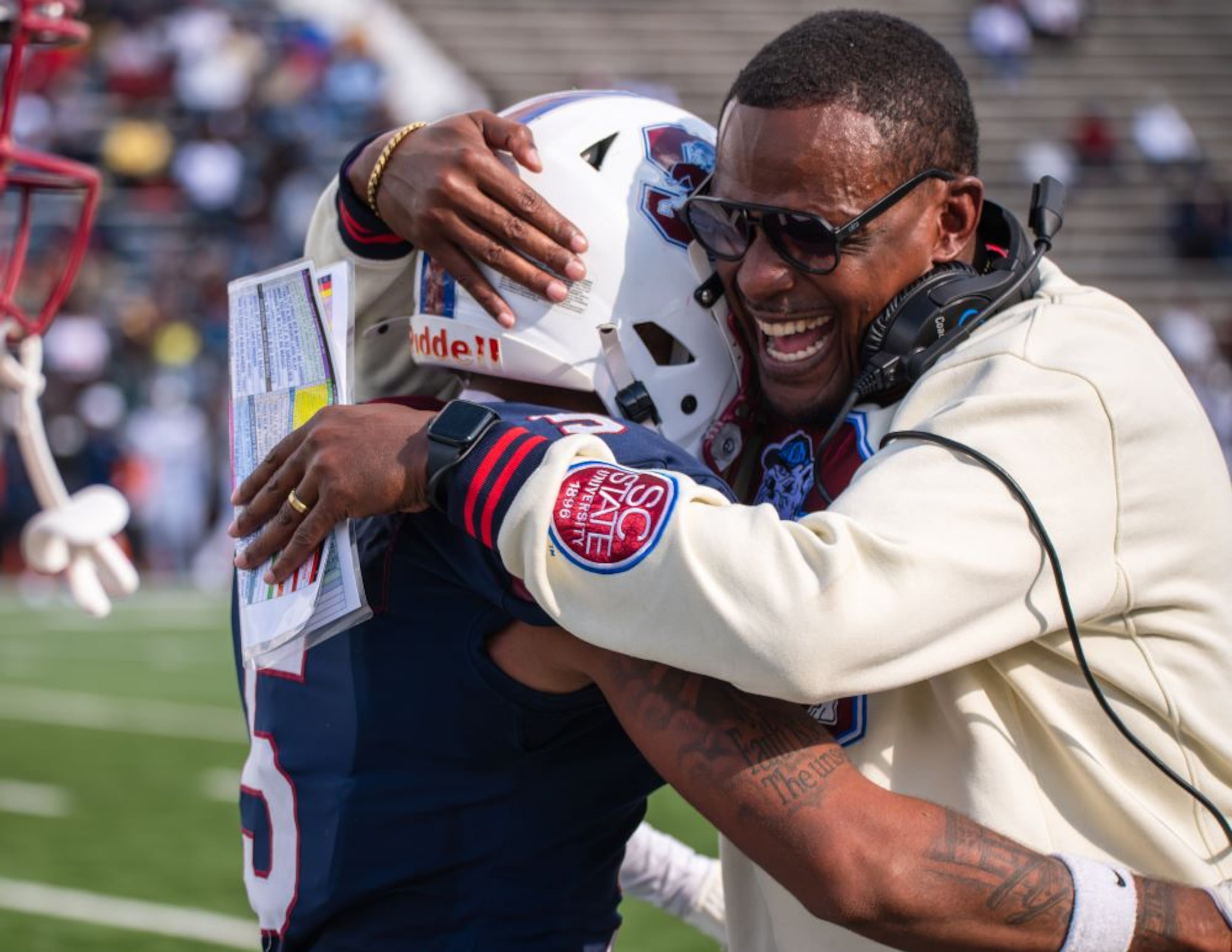 South Carolina State University coach Chennis Berry has led the team to two undefeated seasons and back-to-back Mid-Eastern Athletic Conference championships since becoming head coach in 2023. (Courtesy South Carolina State University Athletics)