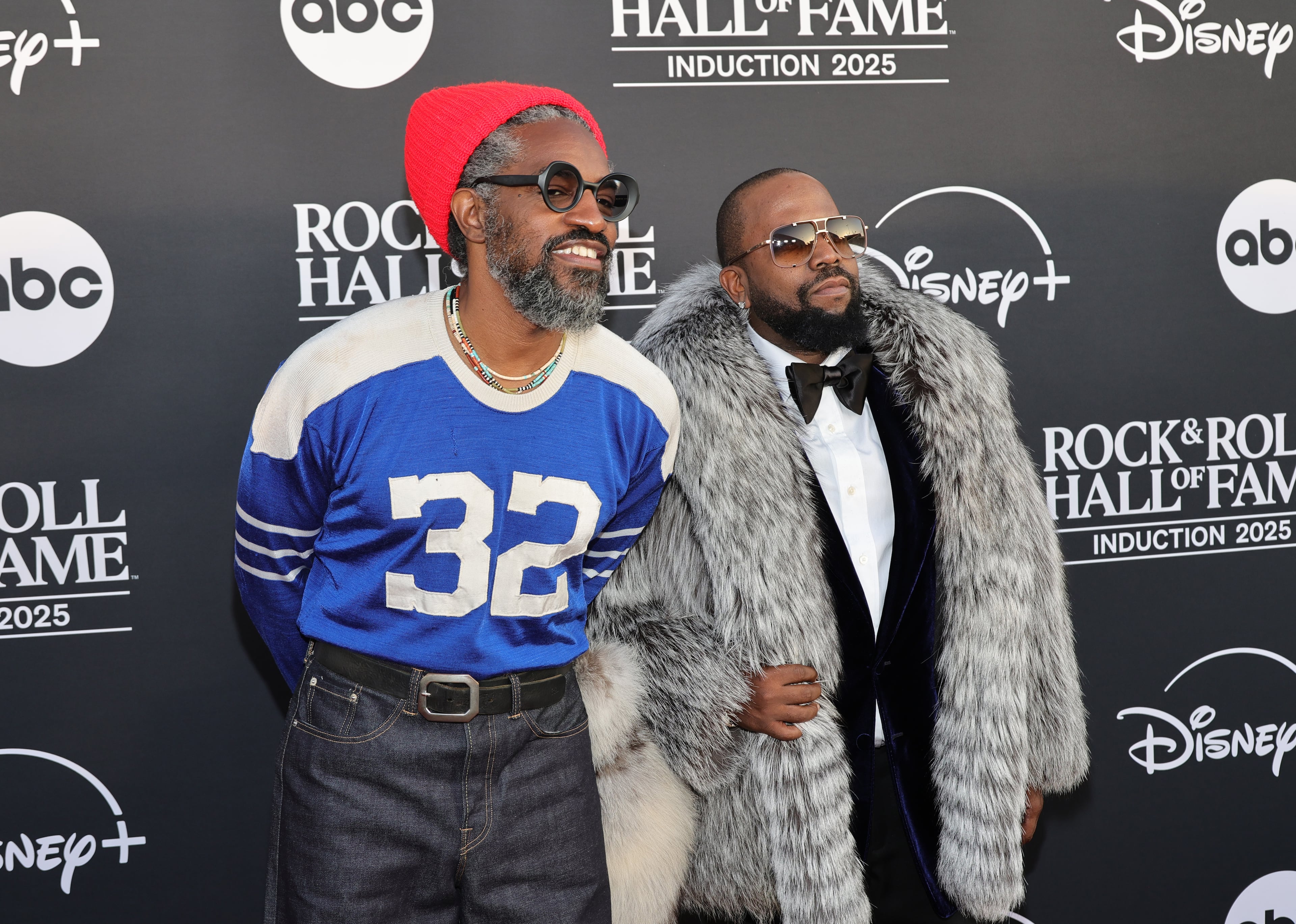 (L-R) André 3000 and Big Boi of OutKast attend the 2025 Rock & Roll Hall of Fame Induction Ceremony at Peacock Theater on Nov. 8, 2025, in Los Angeles, California. (Courtesy of Maya Dehlin Spach/WireImage)