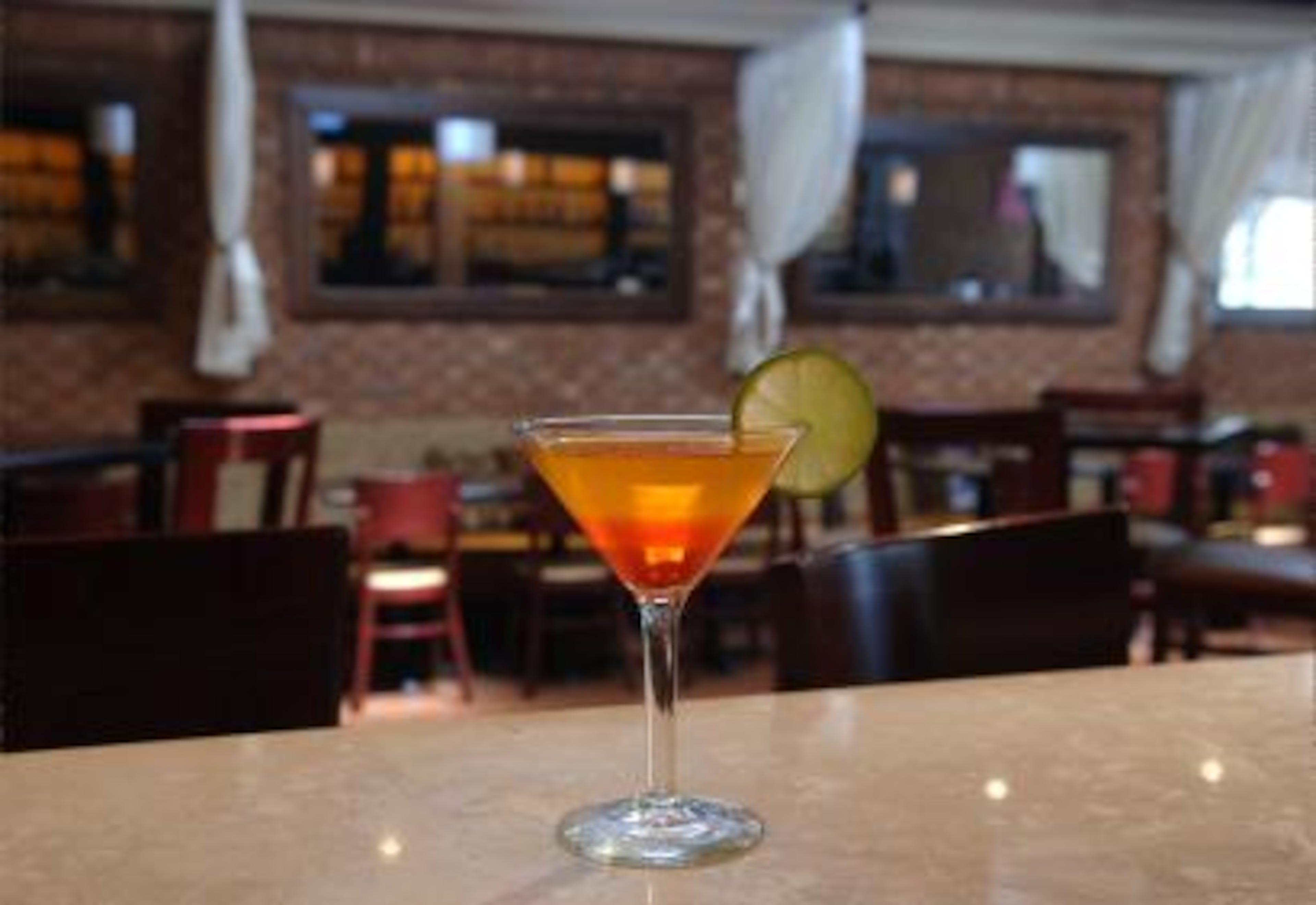 The mango martini at Café Circa reflects the menu's Caribbean influences. (Courtesy)