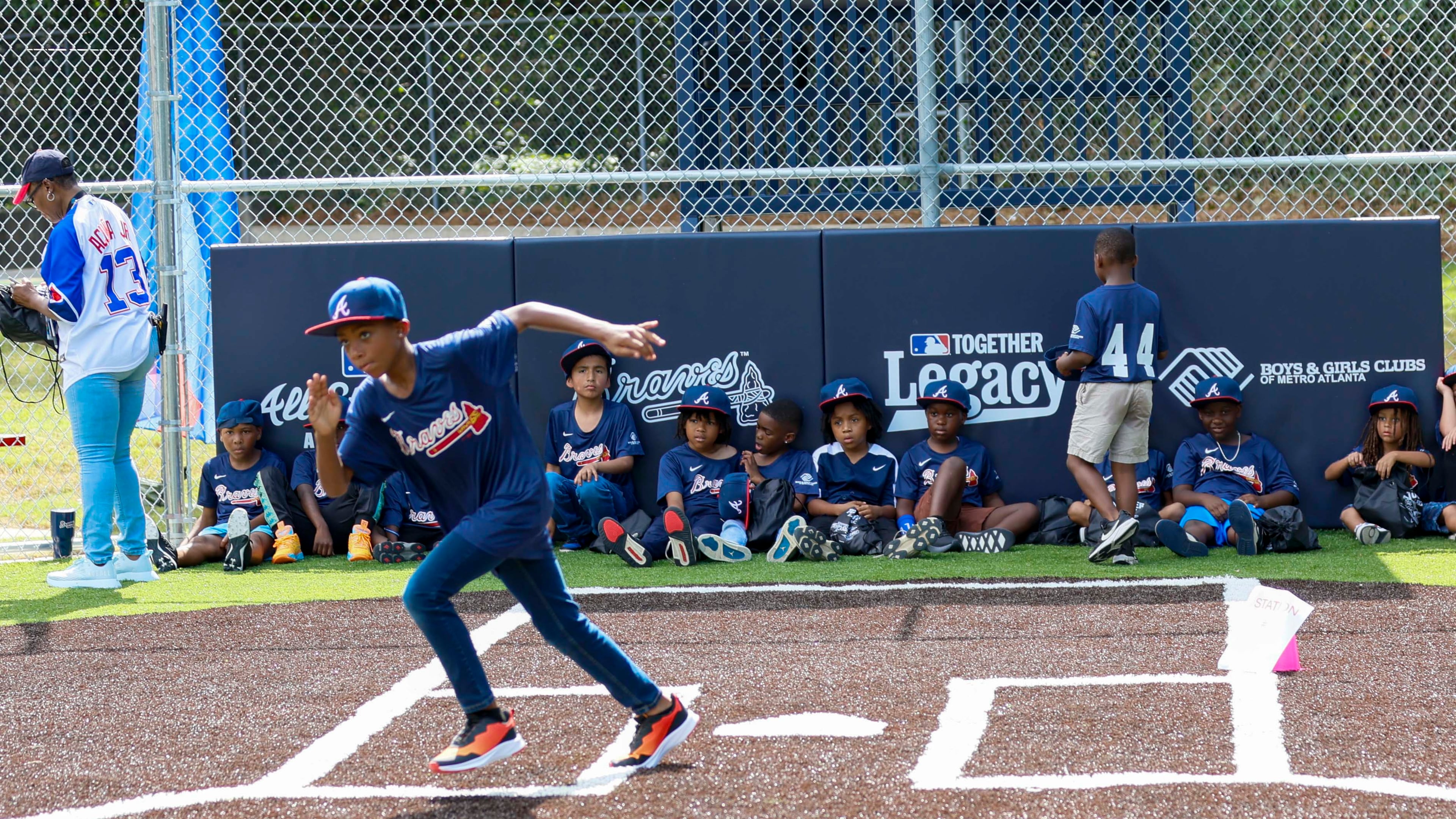 As part of MLB All-Star Week, MLB and the Braves unveiled the new All-Star Legacy Field for kids at the Barksdale Boys & Girls Club in Conyers on Thursday, July 10, 2025. The All-Star Legacy Inititiative is one of several programs that MLB puts on to help underserved communities. (Miguel Martinez/AJC)